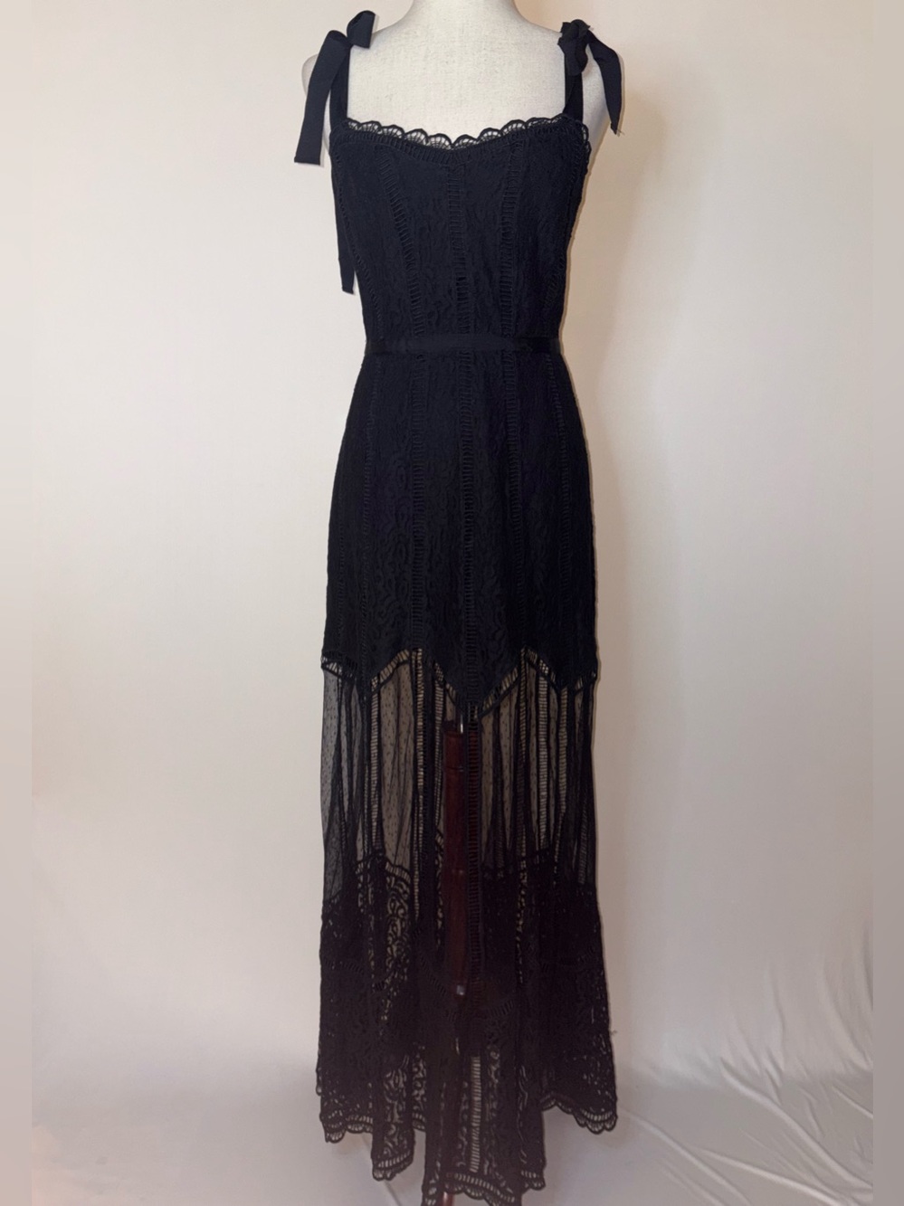 Gianni Bini Euro Boho STUNNING Lace Dress with Tie Straps Size 10 New With Tag - Picture 2 of 9